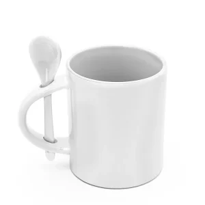 11 OZ Ceramic Coffee Mug w/ Spoon