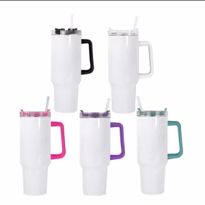 40 OZ Tumbler w/ Colored Handled Includes straw